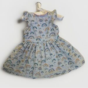 RuffleButts Rainbow Print Twirl Dress Ruffle Sleeve 2T Cotton